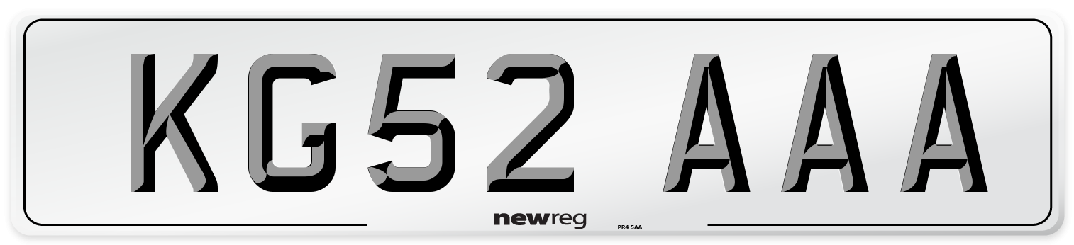 KG52 AAA Number Plate from New Reg